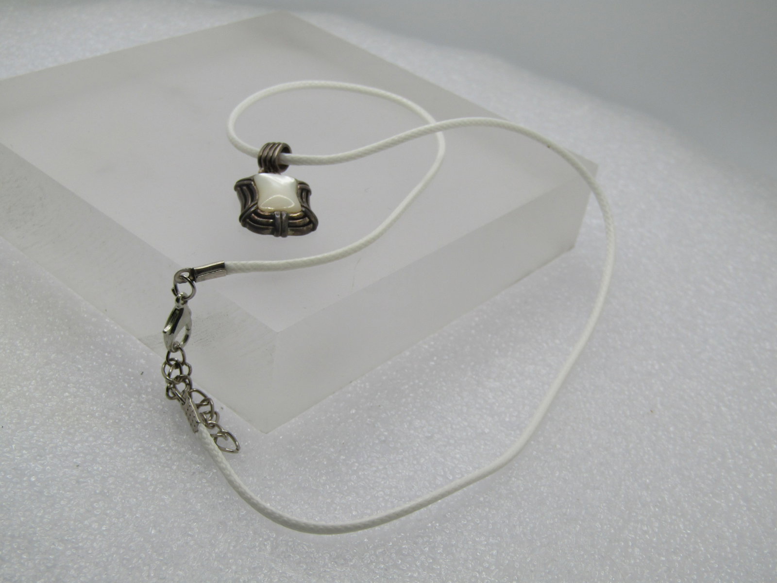 Vintage Sterling Mother of Pearl Necklace, 19" , 1990's - 6