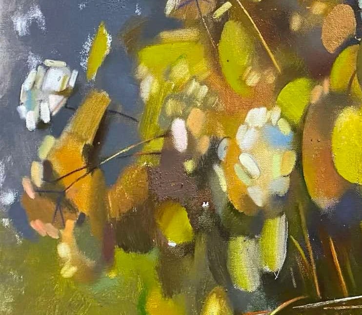 Abstract Oil painting Autumn hydrangea Oksana Kyrylenko - 3