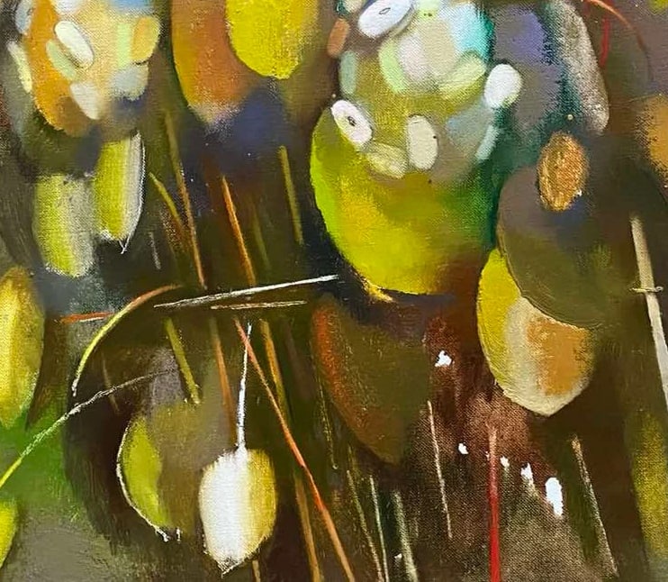 Abstract Oil painting Autumn hydrangea Oksana Kyrylenko - 7