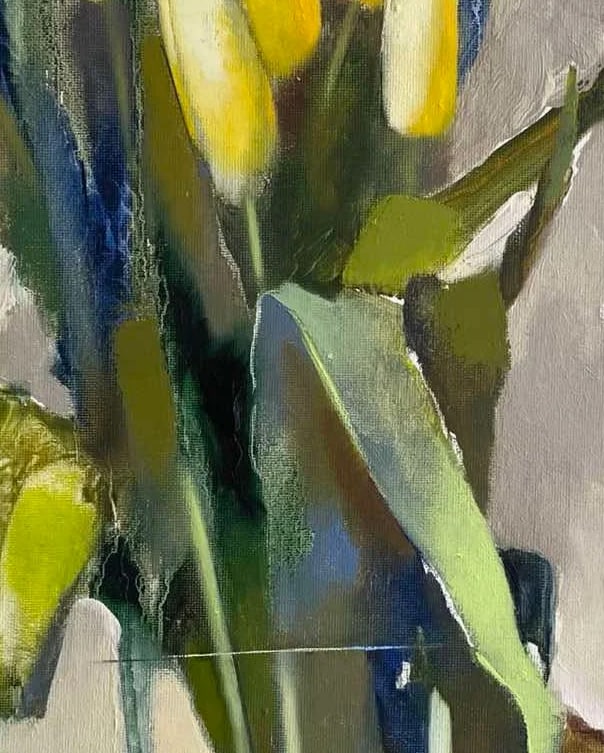 Abstract Oil painting Lemon tulips Oksana Kyrylenko - 4