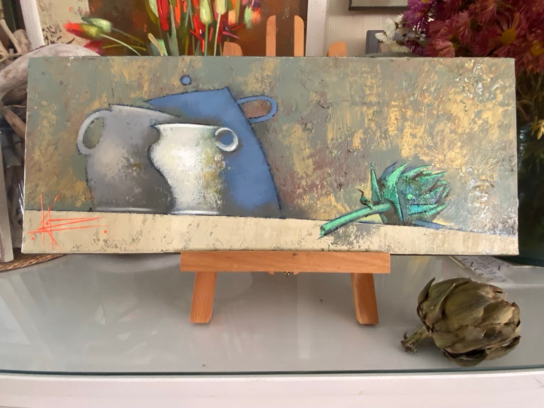 Abstract Oil painting Artichoke Oksana Kyrylenko - 4