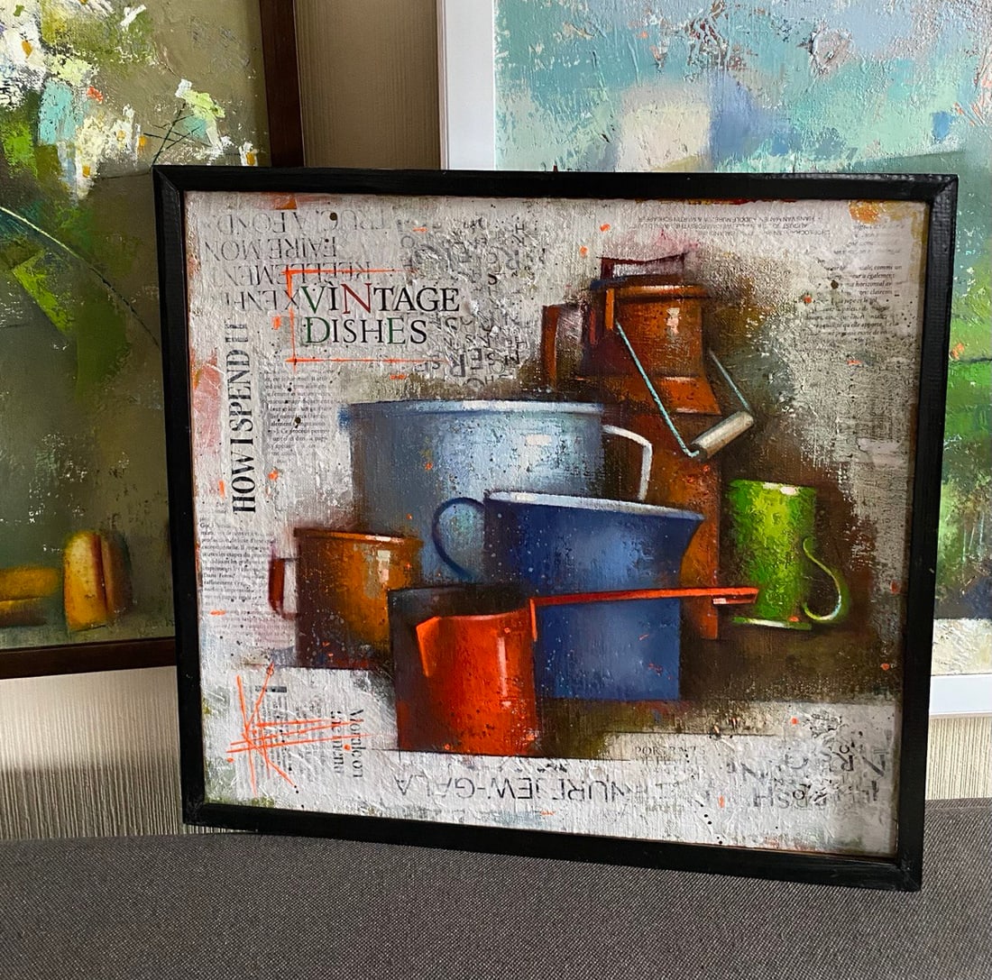 Abstract Oil painting Vintage dishes Oksana Kyrylenko - 2