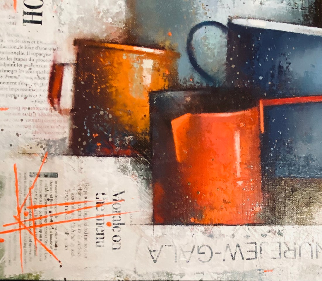Abstract Oil painting Vintage dishes Oksana Kyrylenko - 3