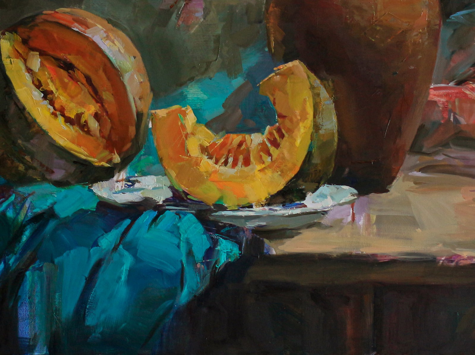 Oil still life painting Pumpkins Ivan T. - 4
