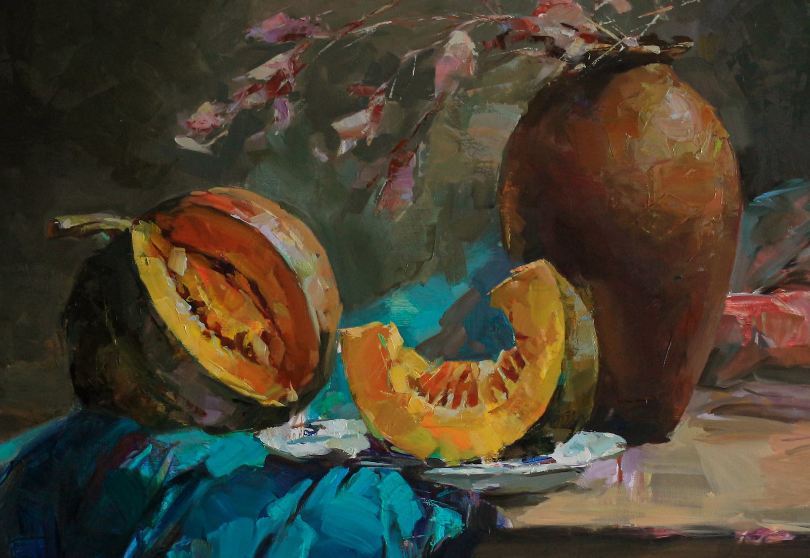 Oil still life painting Pumpkins Ivan T. - 7