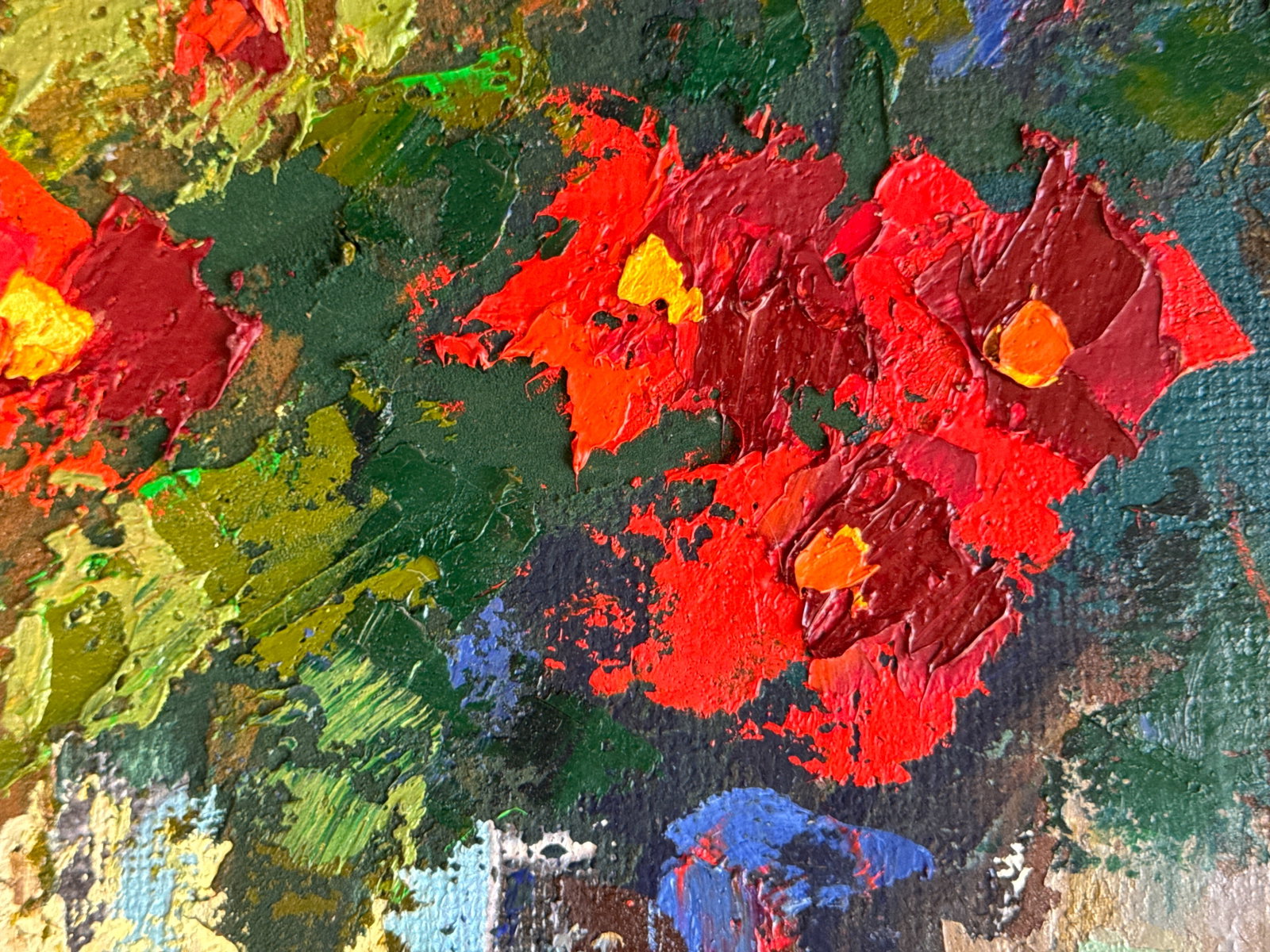 Oil painting with frame Flowers K. Leonid - 4