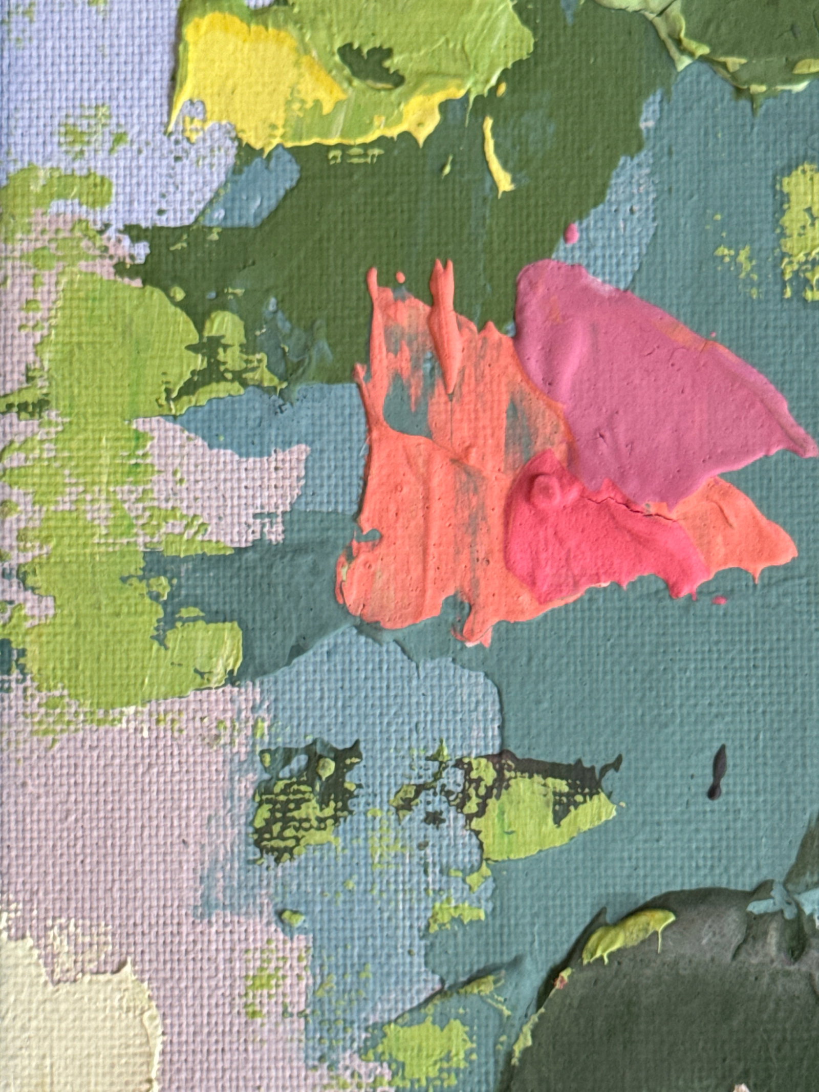 Abstract Oil painting with frame Flowers K. Leonid - 6