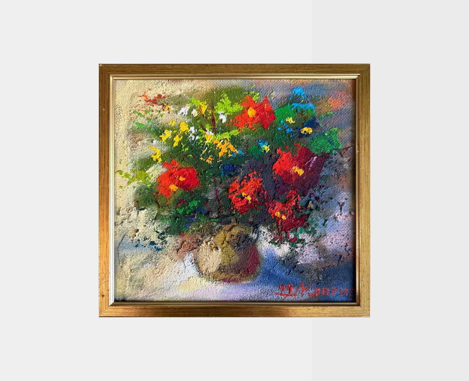 Oil painting with frame Flowers K. Leonid - 2