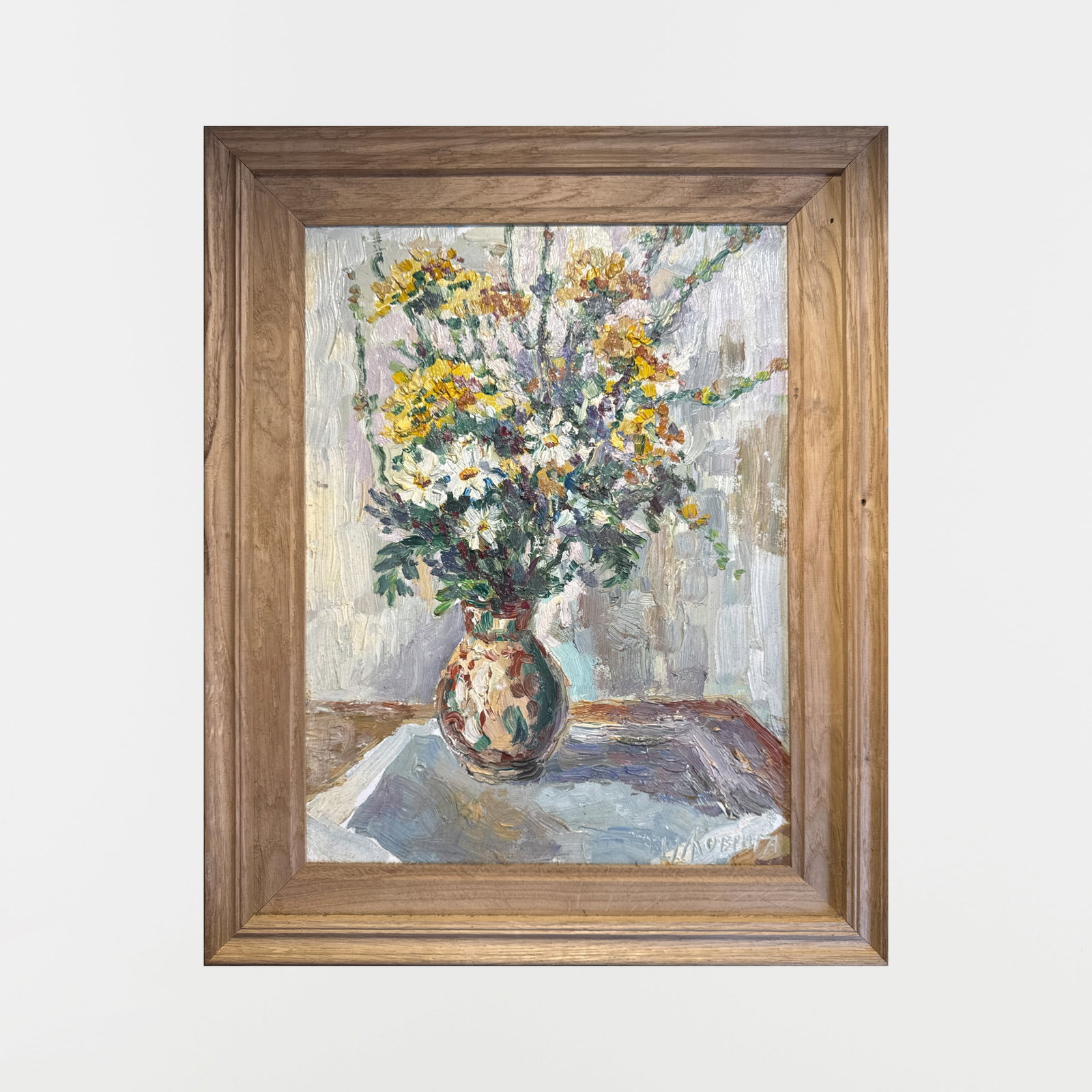 Oil painting with frame flowers K. Leonid - 2