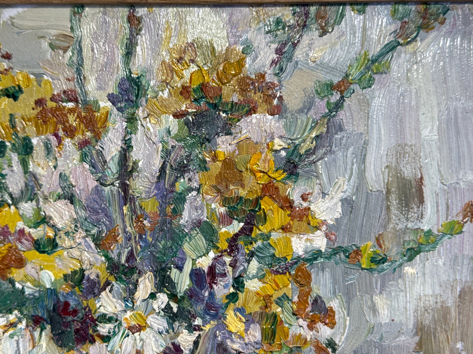 Oil painting with frame flowers K. Leonid - 4