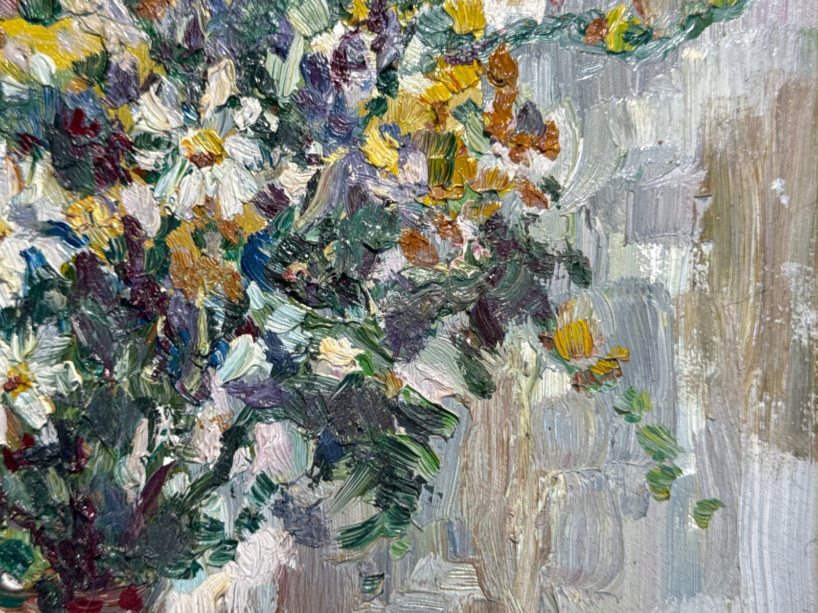 Oil painting with frame flowers K. Leonid - 5