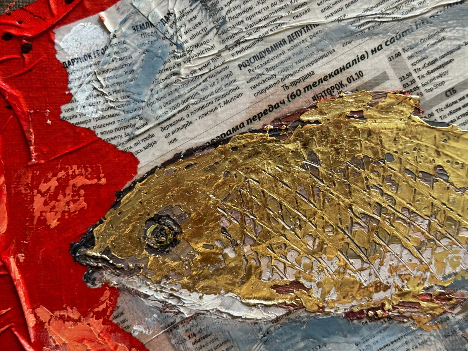 Oil painting with frame goldfish K. Leonid - 9