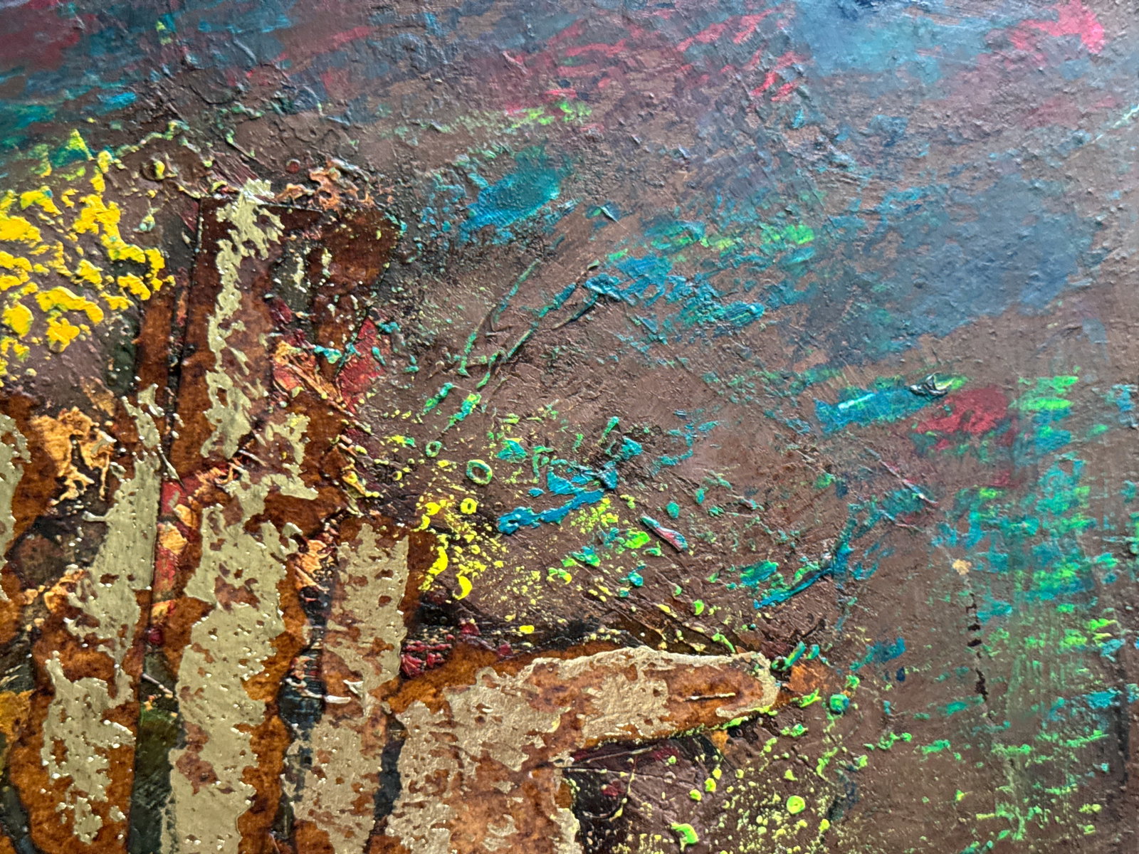 Abstract Oil painting with frame goldfish K. Leonid - 5