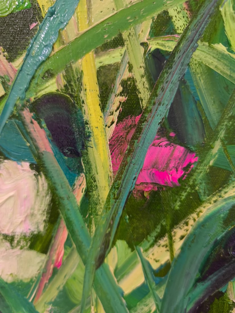 Landscape Oil painting Grass Nina L - 2