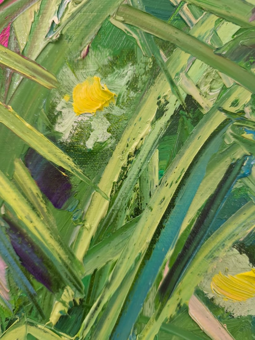 Landscape Oil painting Grass Nina L - 4