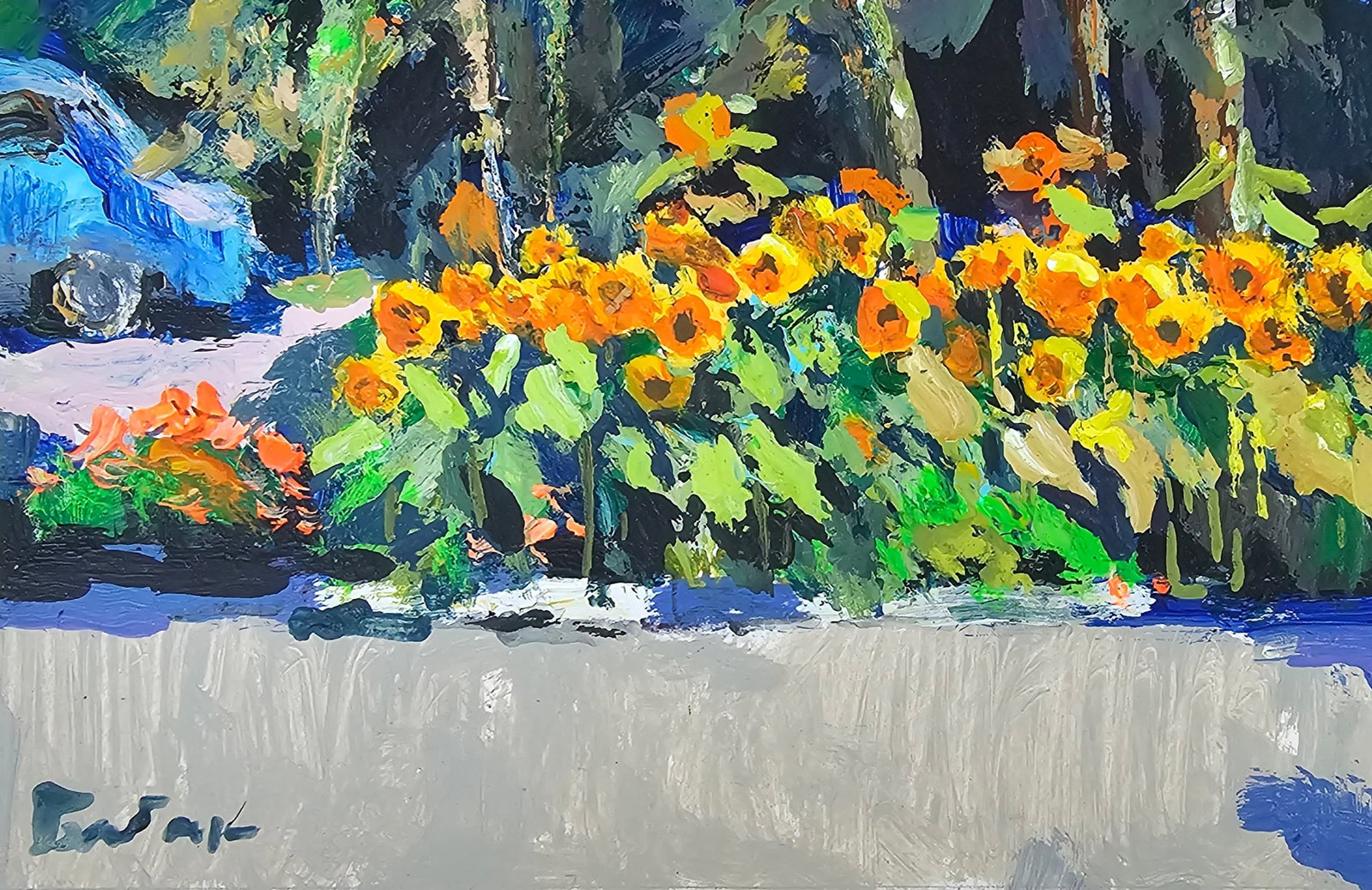 Acrylic painting Flowerbed Vyacheslav Petrovich Babac - 5