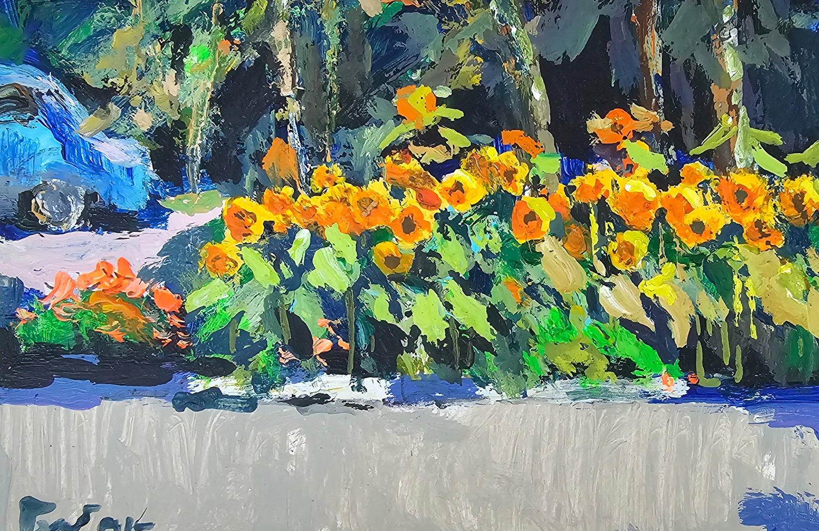 Acrylic painting Flowerbed Vyacheslav Petrovich Babac - 8