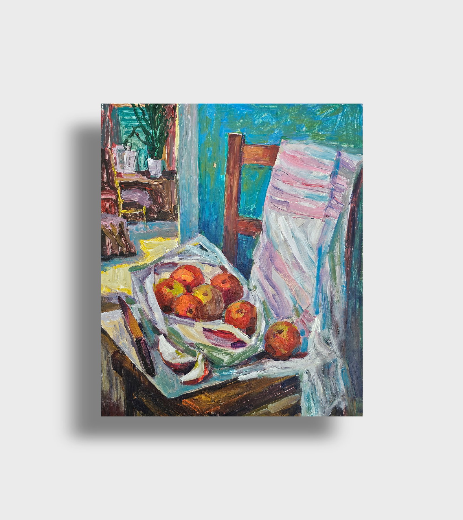 Acrylic painting bought apples Vyacheslav Petrovich Babac - 10