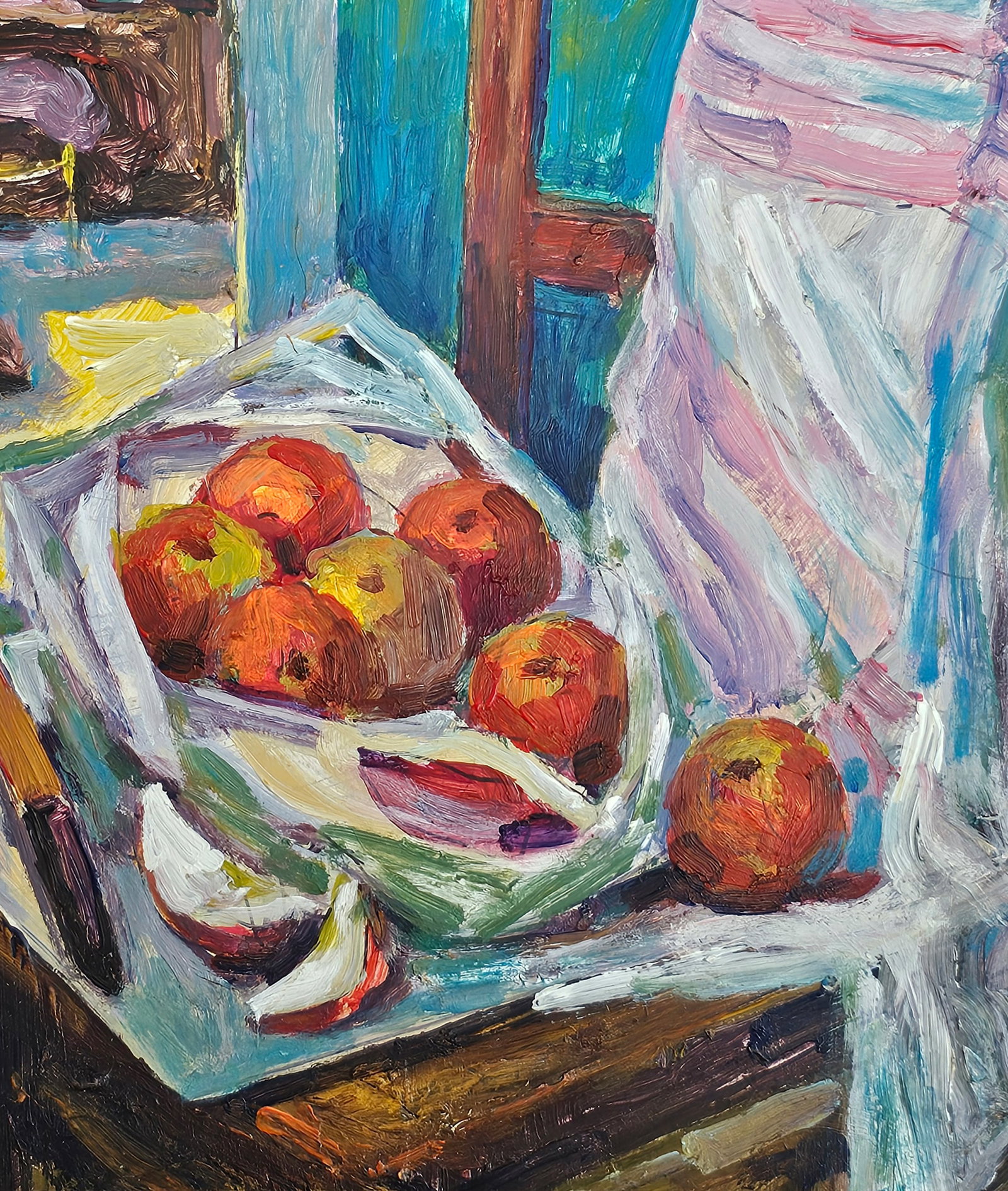 Acrylic painting bought apples Vyacheslav Petrovich Babac - 9