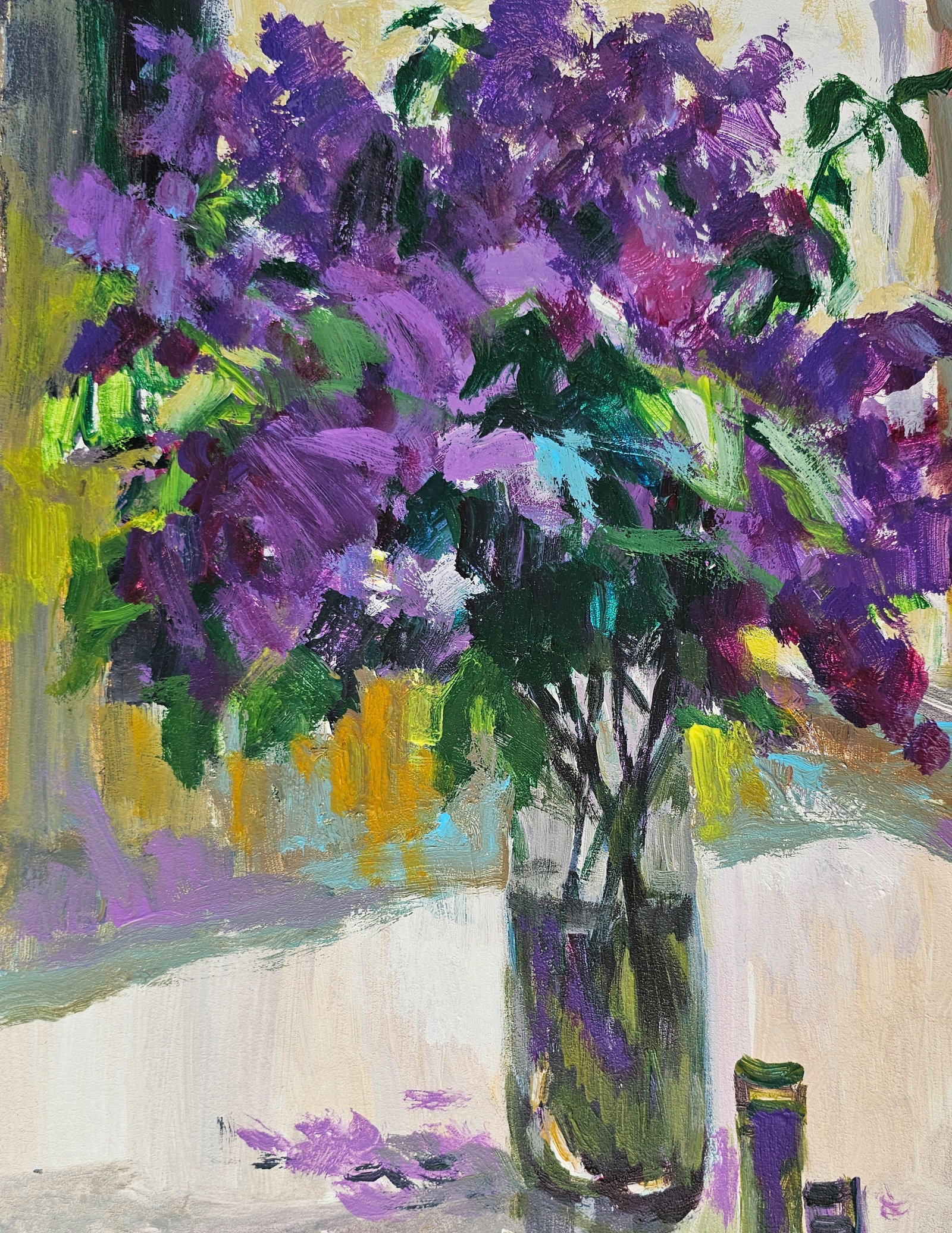 Acrylic painting lilac still life Vyacheslav Petrovich Babac - 3