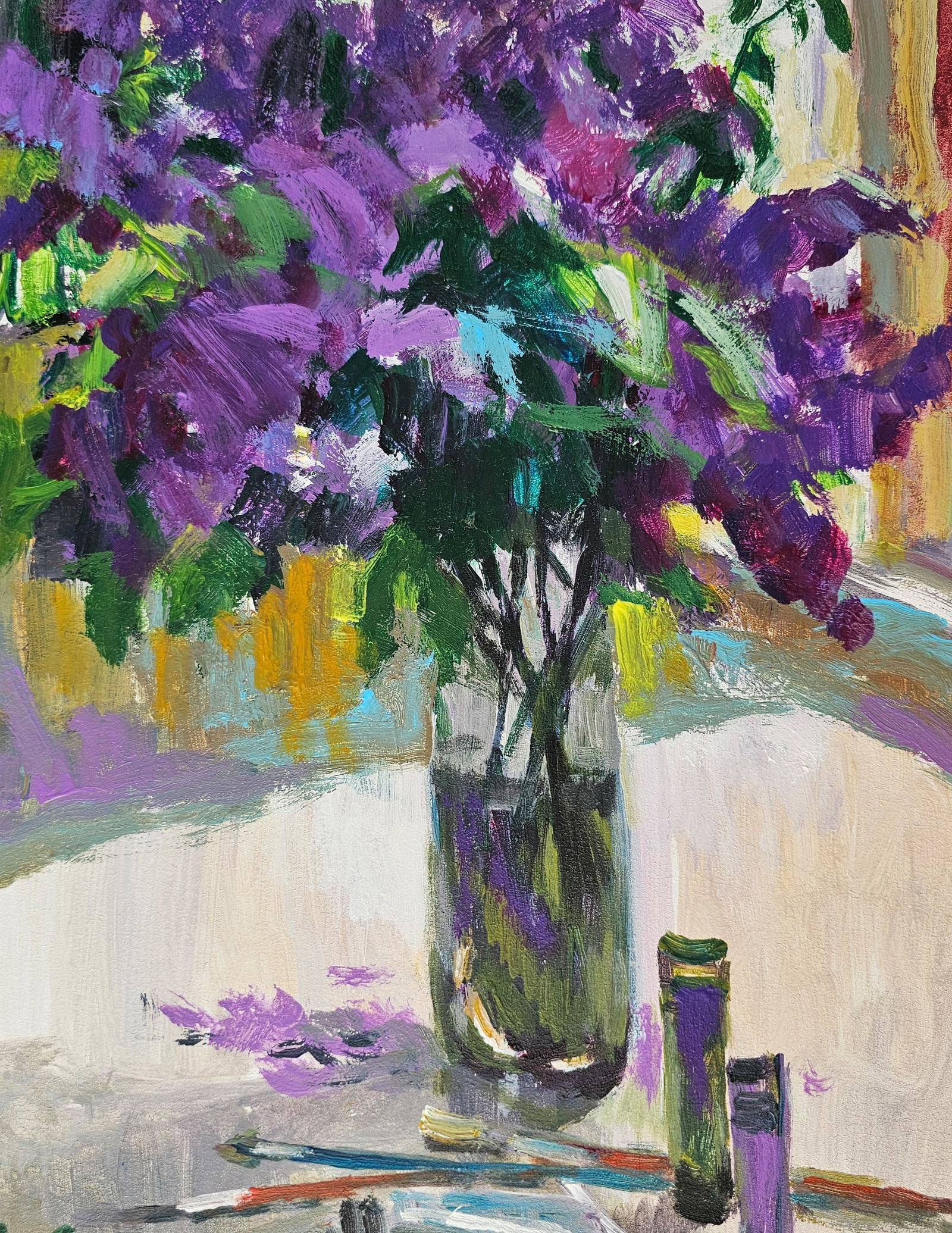 Acrylic painting lilac still life Vyacheslav Petrovich Babac - 7