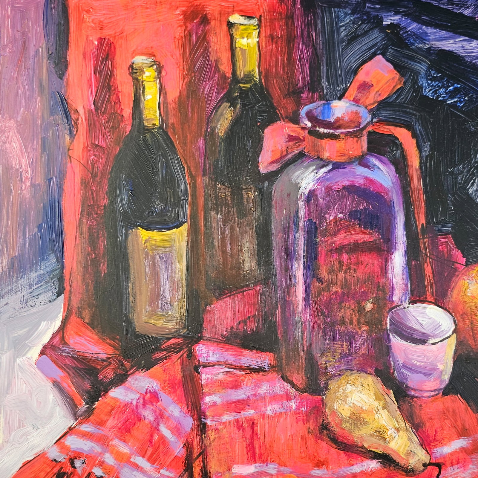 Acrylic painting still life in red Vyacheslav Petrovich Babac - 3