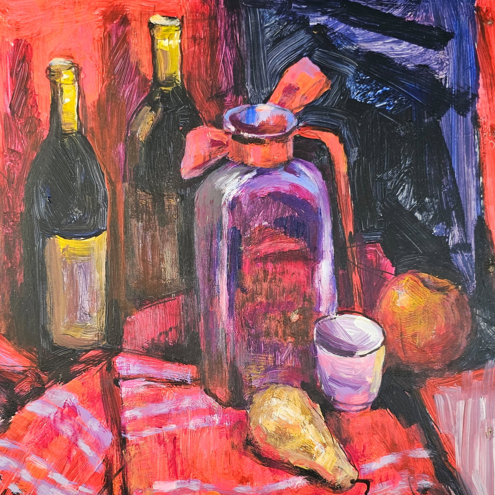 Acrylic painting still life in red Vyacheslav Petrovich Babac - 4