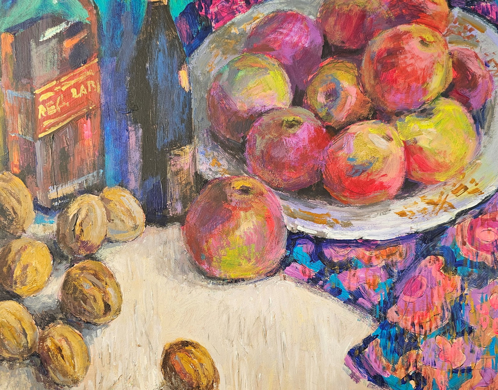 Acrylic painting apples and nuts Vyacheslav Petrovich Babac - 7
