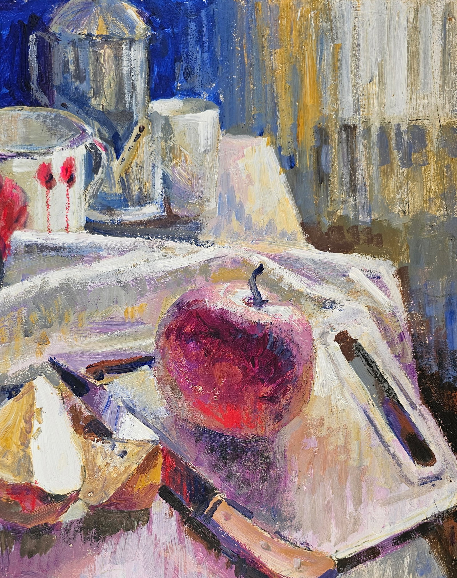 Acrylic painting red apple Vyacheslav Petrovich Babac - 4
