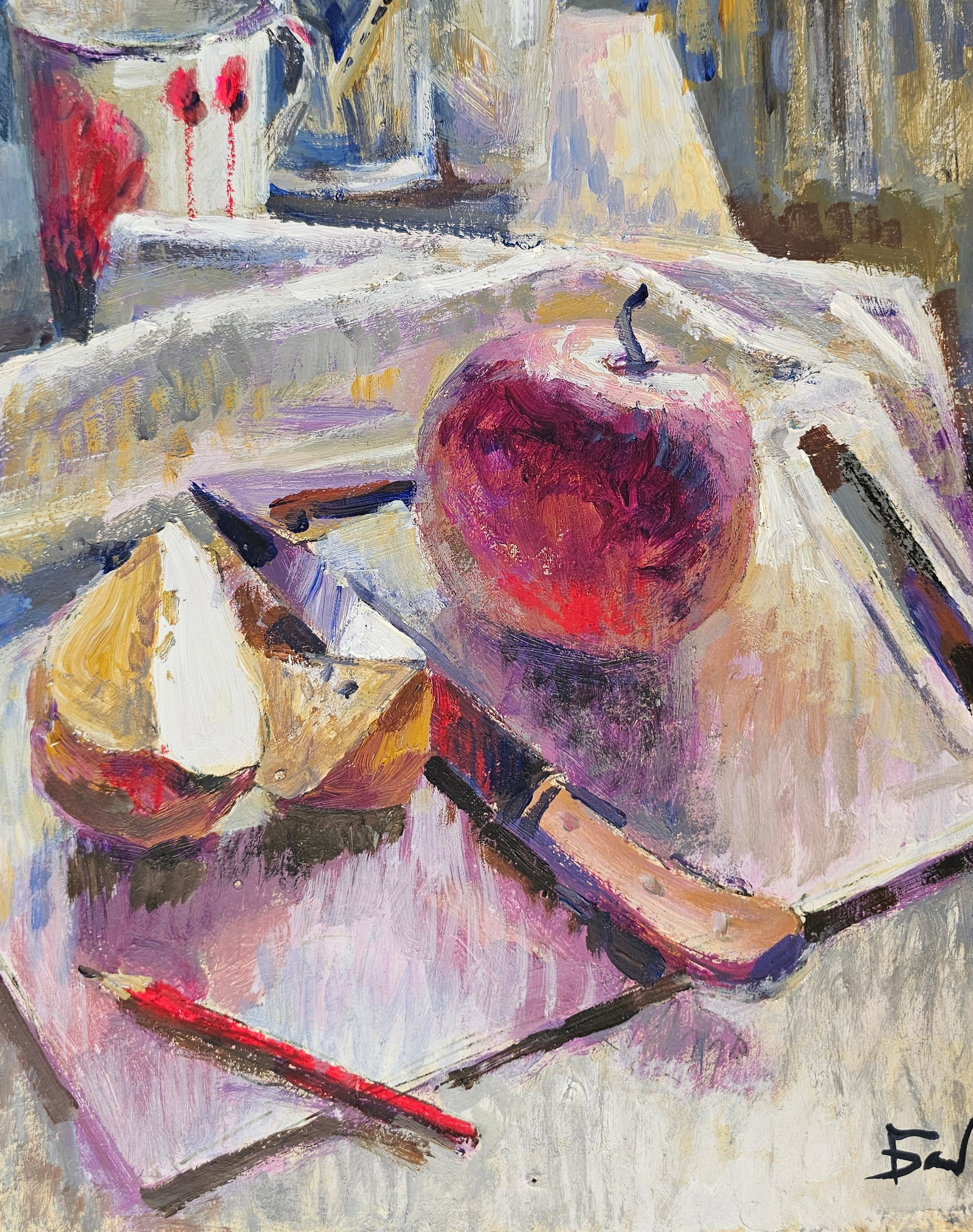 Acrylic painting red apple Vyacheslav Petrovich Babac - 9