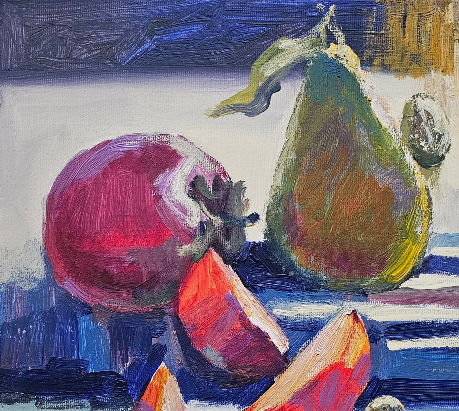 Acrylic painting still life with persimmons Vyacheslav Petrovich Babac - 3