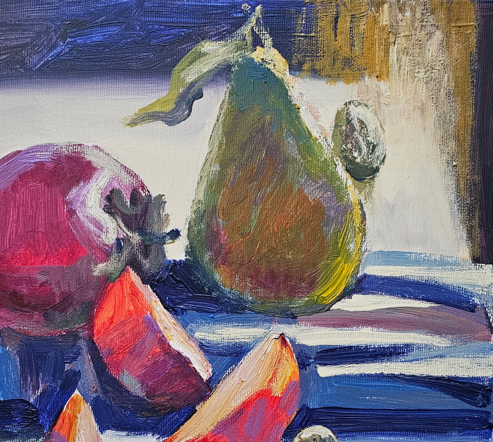 Acrylic painting still life with persimmons Vyacheslav Petrovich Babac - 4