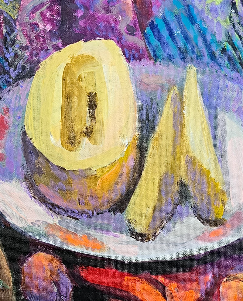 Acrylic still life melon Vyacheslav Petrovich Babac - 8