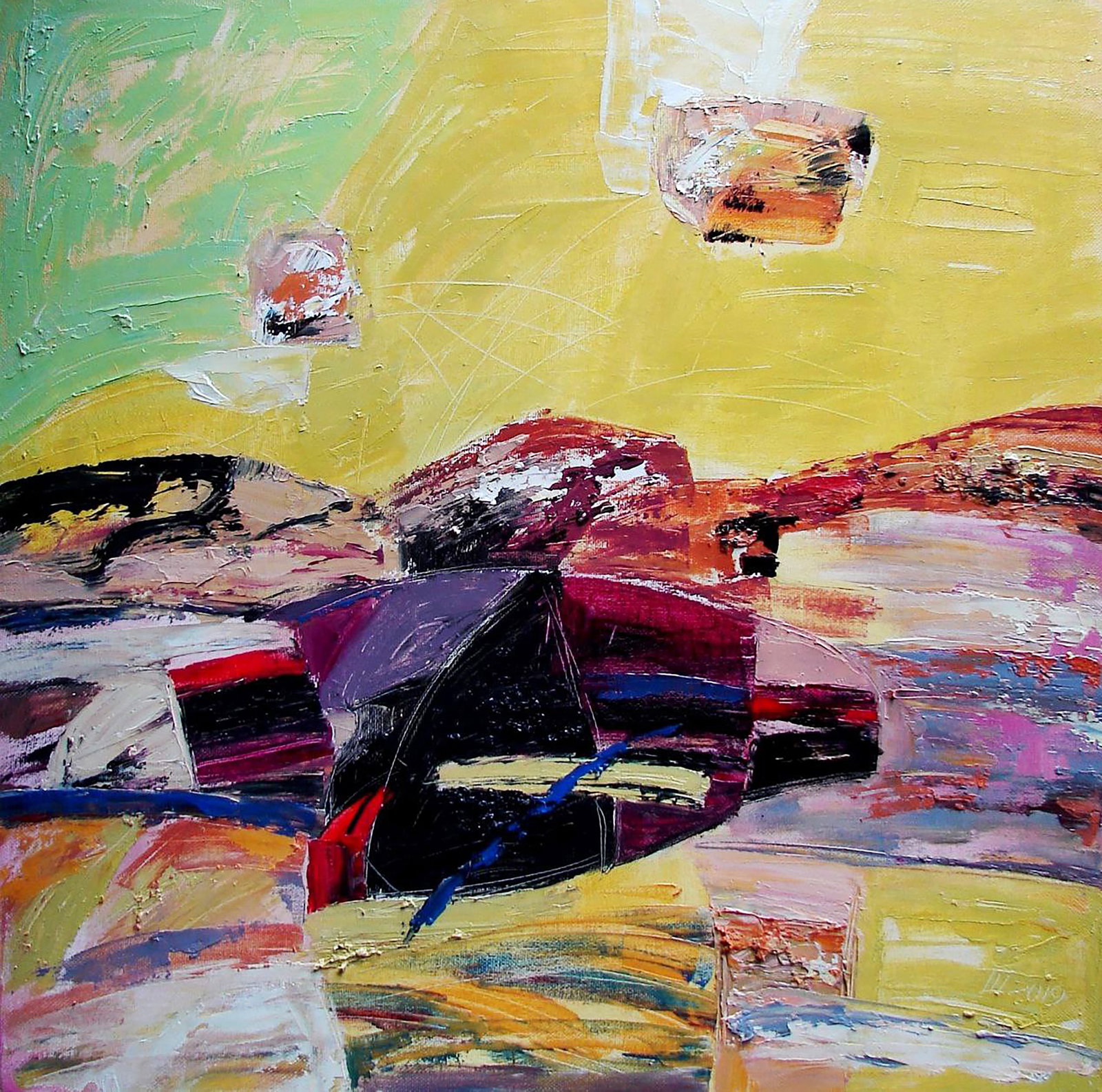 Oil painting Taste of Caraminera Tatyana Shulyak: Title: Oil painting Taste of Caraminera Tatyana Shulyak Description: 5SHUL Painter: Tatyana Shulyak Size: 60x60 cm/23.62x23.62 inches Components: oil, canvas Original painting CONDITION: excellent ART