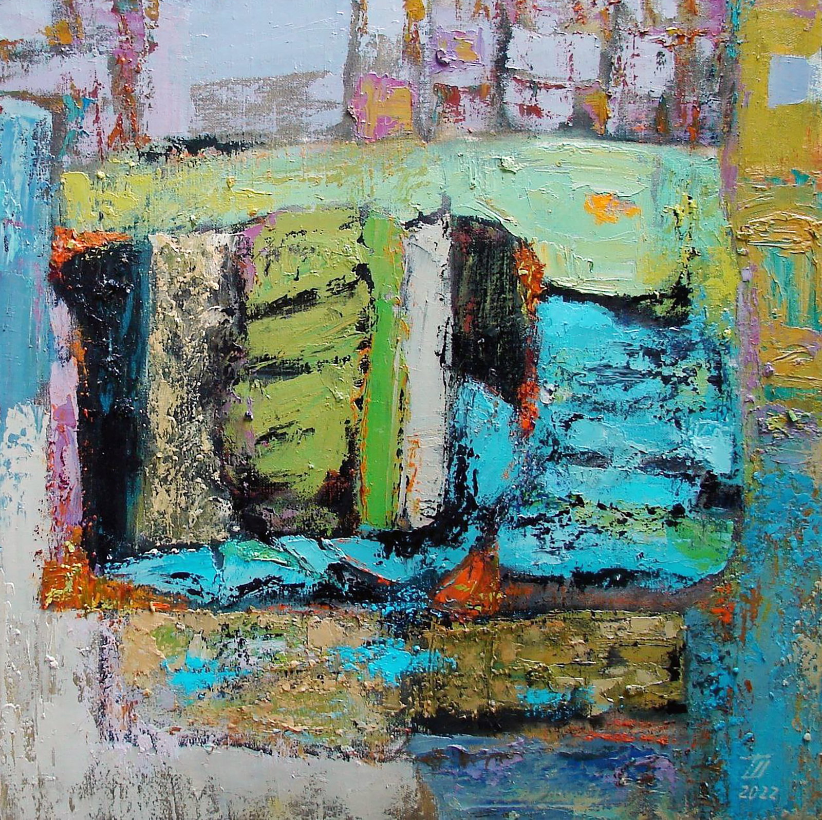 Oil painting Green summer Tatyana Shulyak: Title: Oil painting Green summer Tatyana Shulyak Description: 9SHUL Painter: Tatyana Shulyak Size: 45x45 cm/17.71x17.71 inches Components: oil, canvas Original painting CONDITION: excellent ARTIST:
