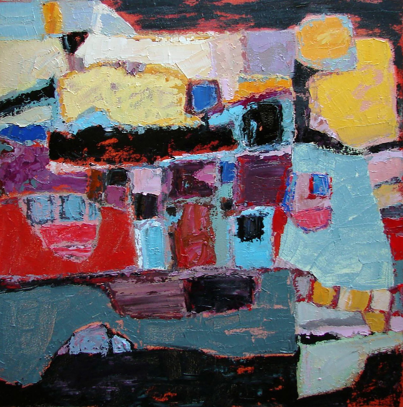 Oil painting Build yourself a house Tatyana Shulyak: Title: Oil painting Build yourself a house Tatyana Shulyak Description: 36SHUL Painter: Tatyana Shulyak Size: 60x60 cm/23.62x23.62 inches Components: oil, canvas Original painting CONDITION: