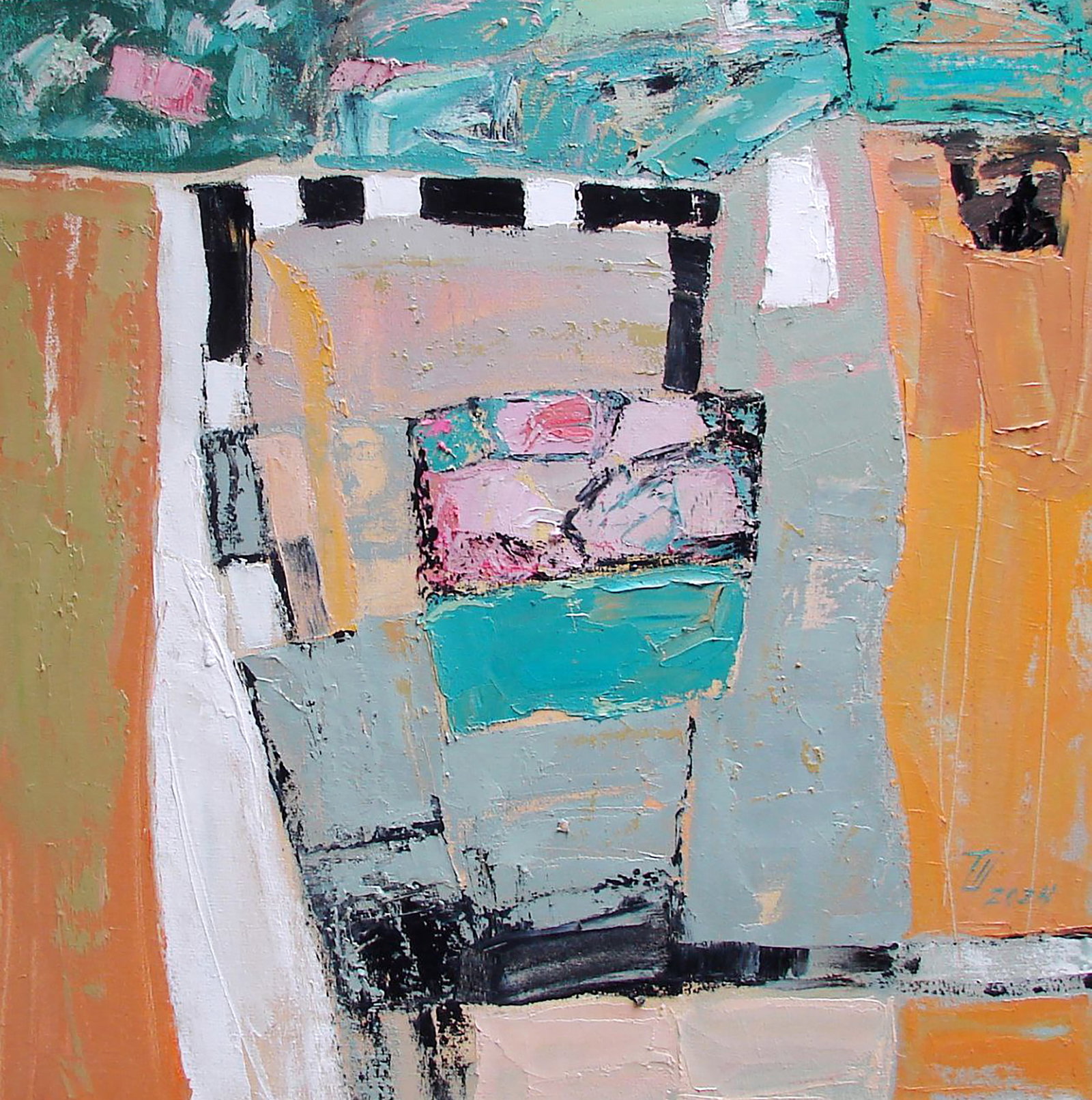 Oil painting It's just a game Tatyana Shulyak: Title: Oil painting It's just a game Tatyana Shulyak Description: 46SHUL Painter: Tatyana Shulyak Size: 50x50 cm/19.68x19.68 inches Components: oil, canvas Original painting CONDITION: excellent