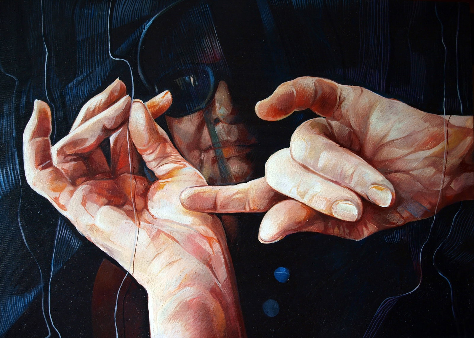 Oil painting Hands of Fortune Konsta G. Amelinn: Title: Oil painting Hands of Fortune Konsta G. Amelinn Description: 8KONS Painter: Konsta G. Amelinn Size: 55x40 cm/21.65x15.74 inches Components: oil, synthetic canvas Original painting CONDITION: