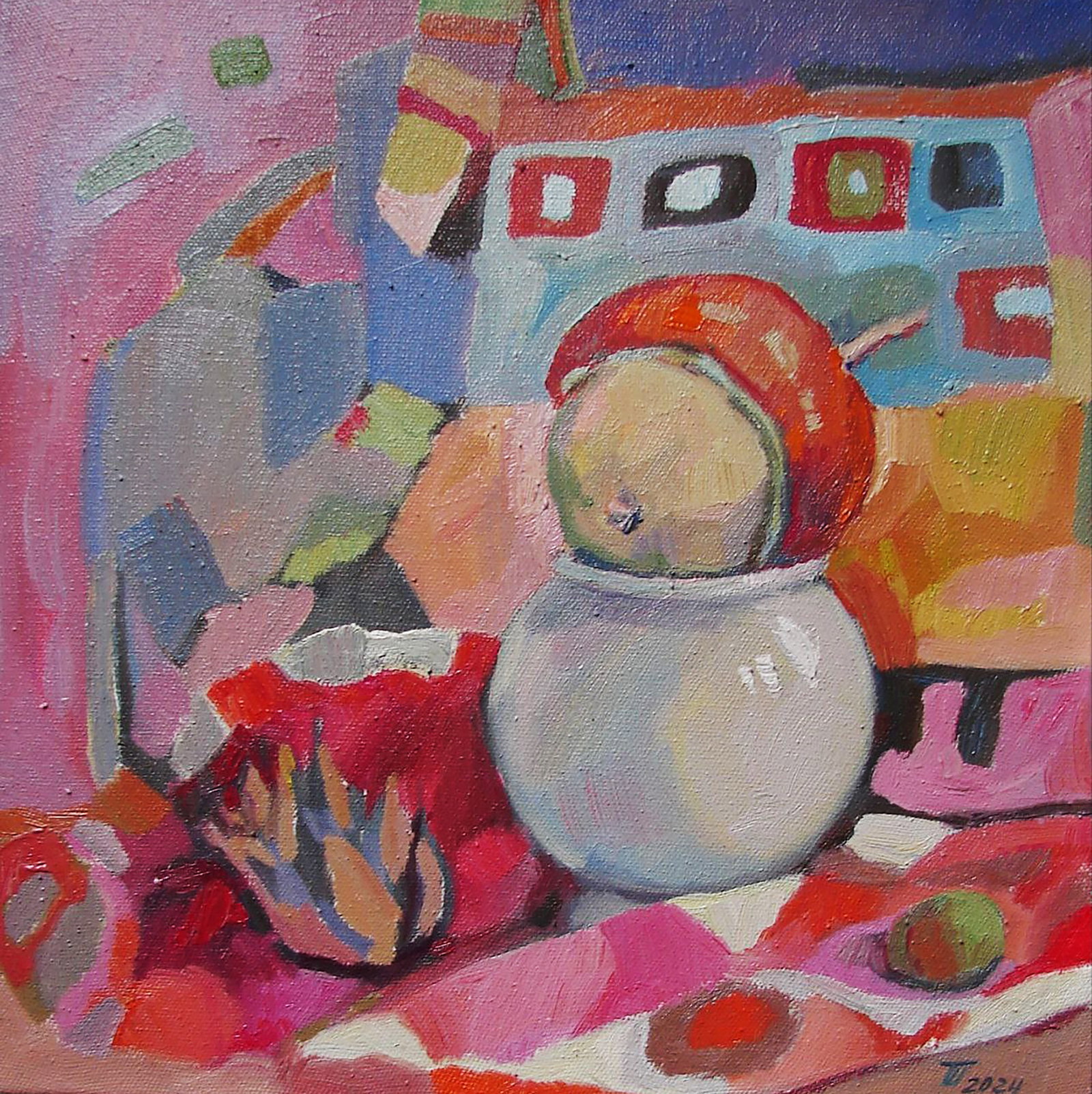 Oil painting Pumpkin Tatyana Shulyak: Title: Oil painting Pumpkin Tatyana Shulyak Description: 65SHUL Painter: Tatyana Shulyak Size: 40x40 cm/15.74x15.74 inches Components: oil, canvas Original painting CONDITION: excellent ARTIST: