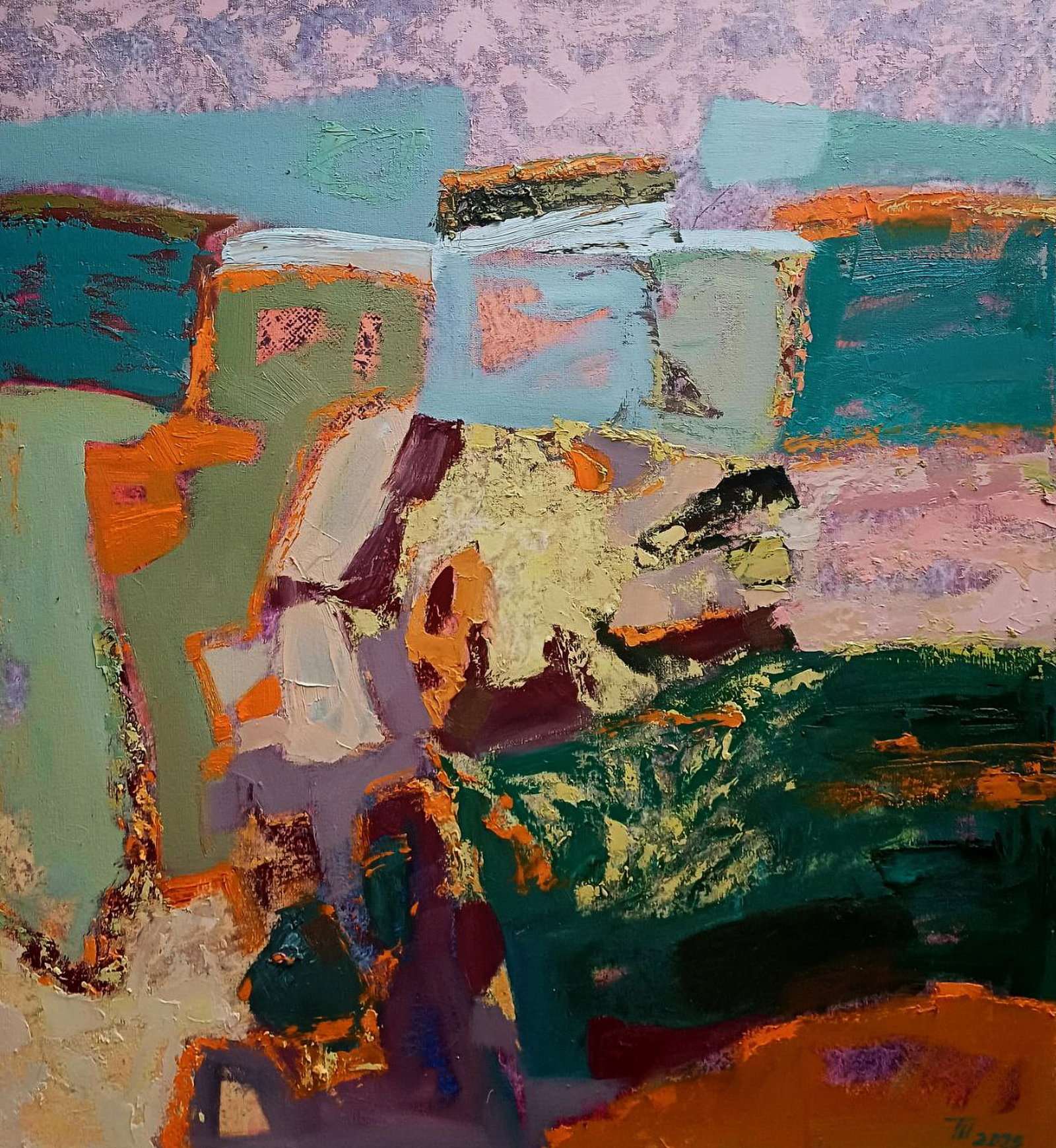 Oil painting Summer season with the dream of travel Tatyana Shulyak: Title: Oil painting Summer season with the dream of travel Tatyana Shulyak Description: 83SHUL Painter: Tatyana Shulyak Size: 60x65 cm/23.62x25.59 inches Components: oil, canvas Original painting