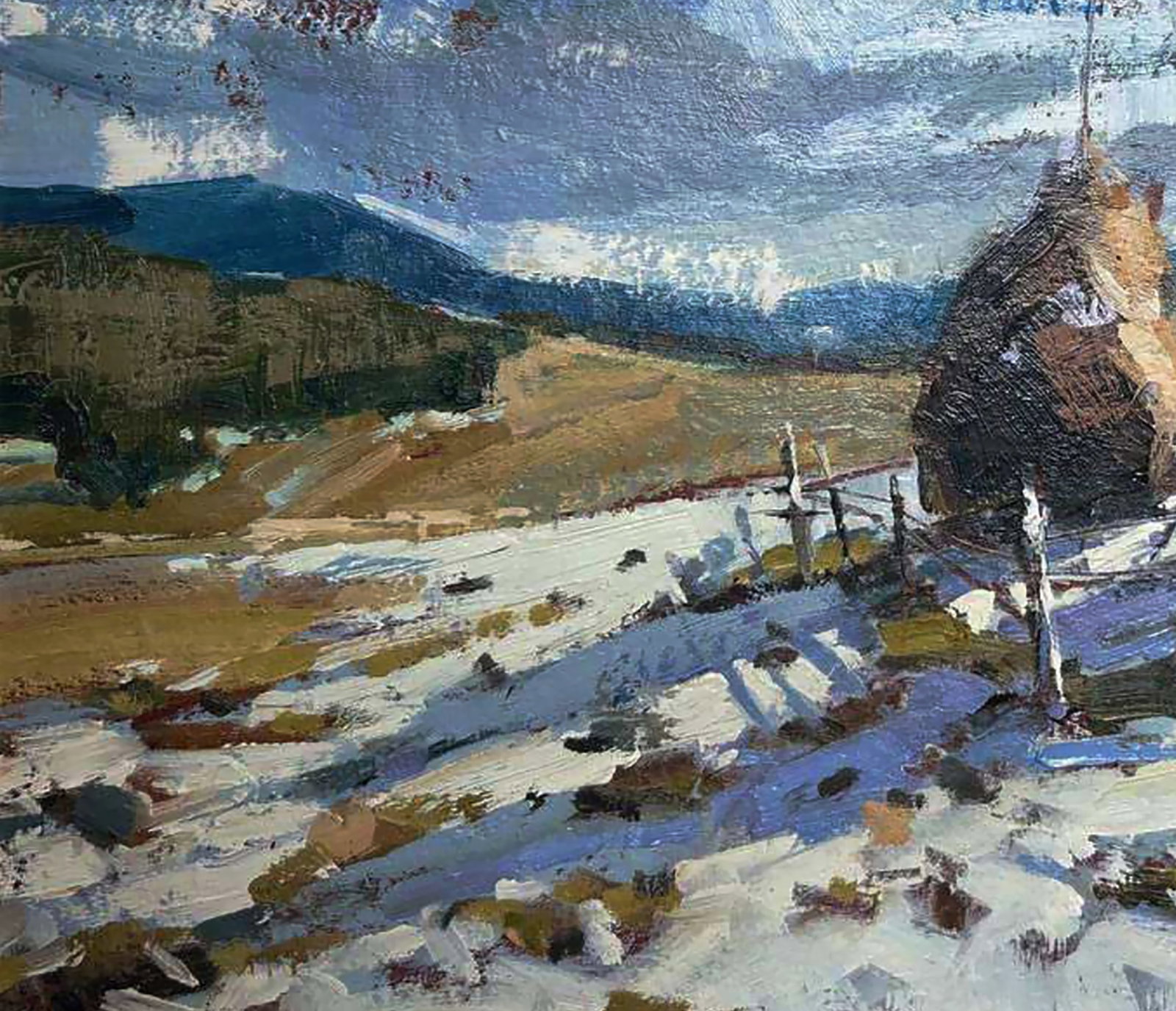 Oil painting First mountain snow Igor Lysytsya - 4