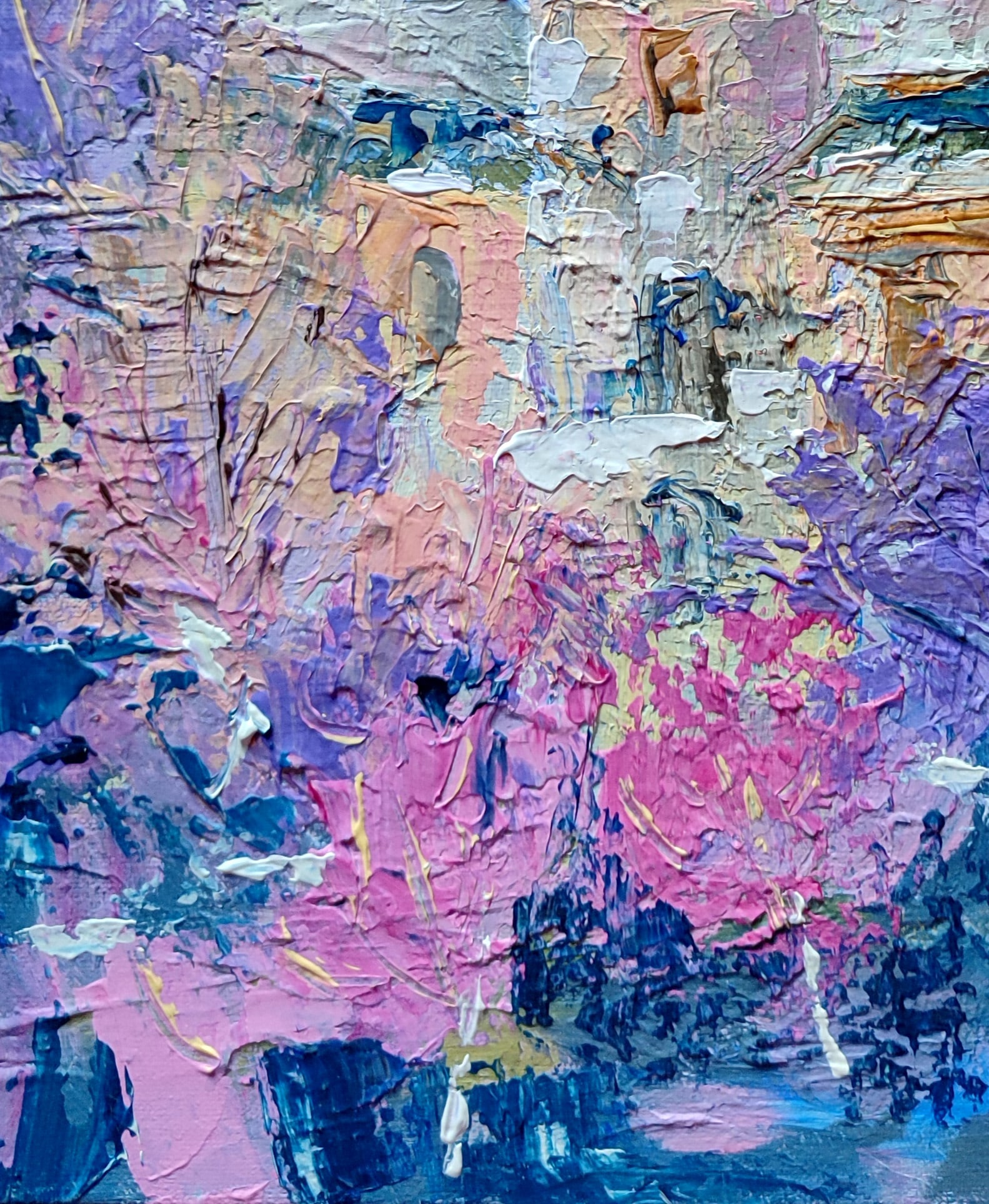Acrylic painting Tower in the park Olena Kirik - 4