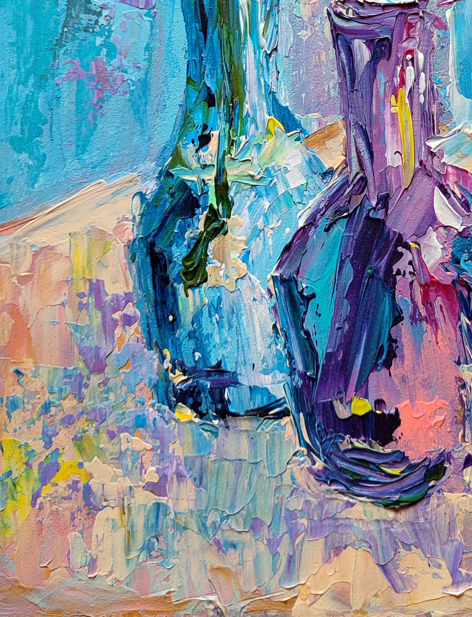 Acrylic painting Glass and rose Olena Kirik - 4