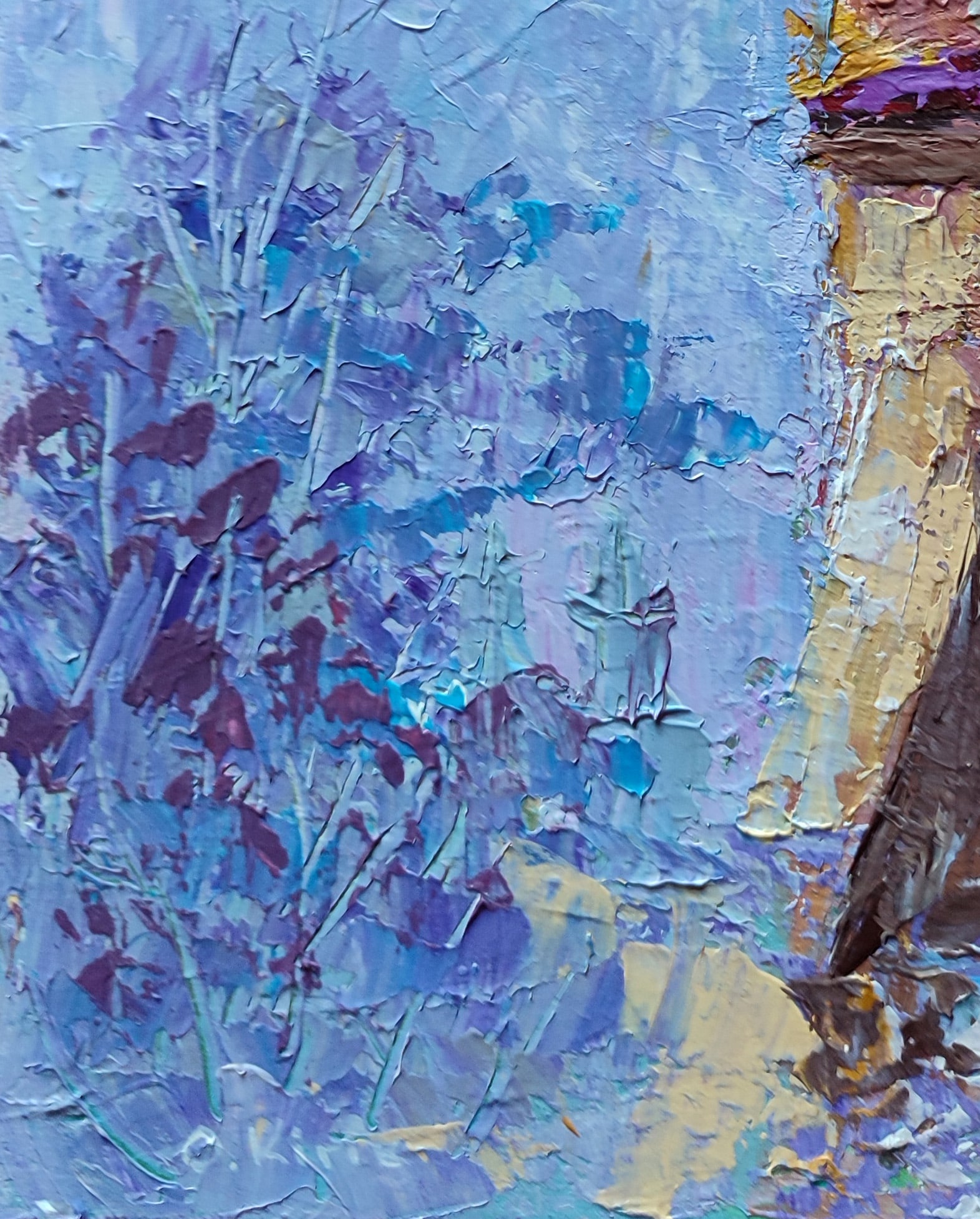 Acrylic painting Old winter town Olena Kirik - 4