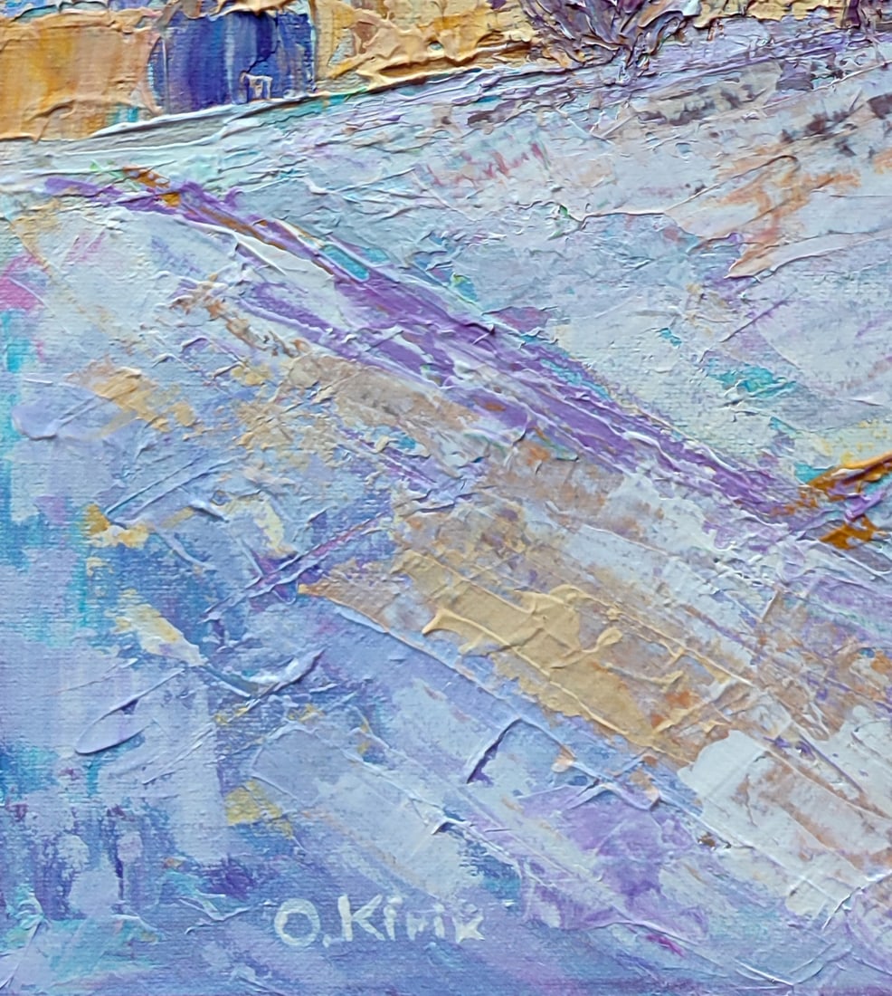 Acrylic painting The city is covered in snow Olena Kirik - 4