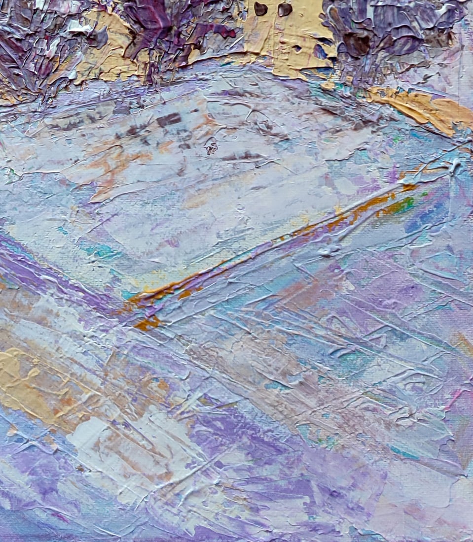 Acrylic painting The city is covered in snow Olena Kirik - 5