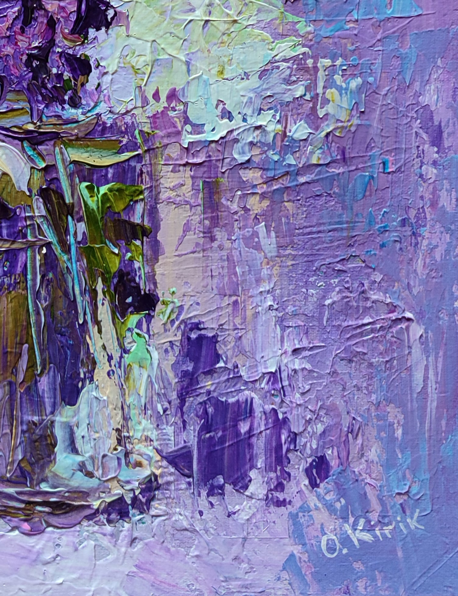 Acrylic painting Hyacinths Olena Kirik - 5