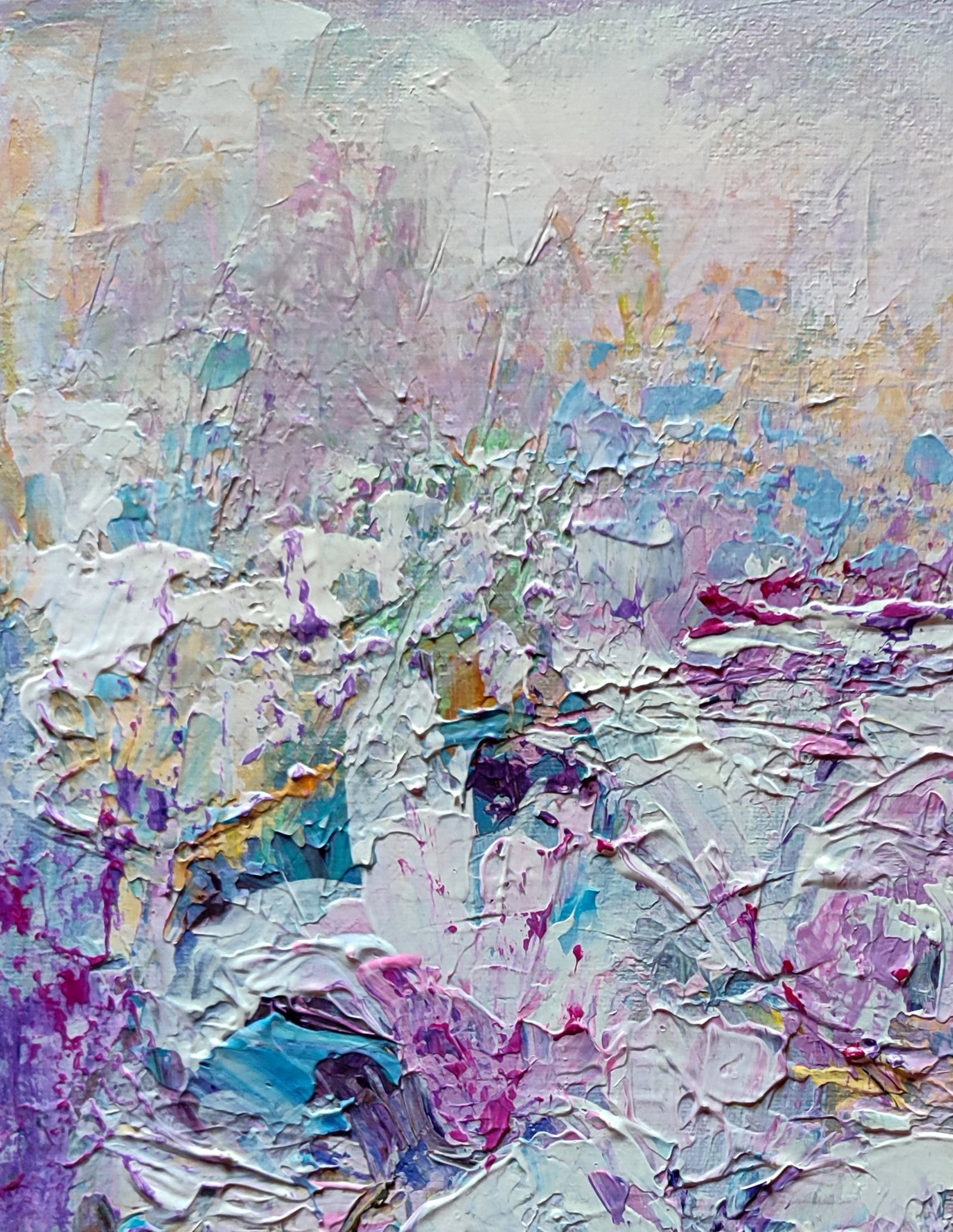 Acrylic painting Magic magnolia in the field Olena Kirik - 2