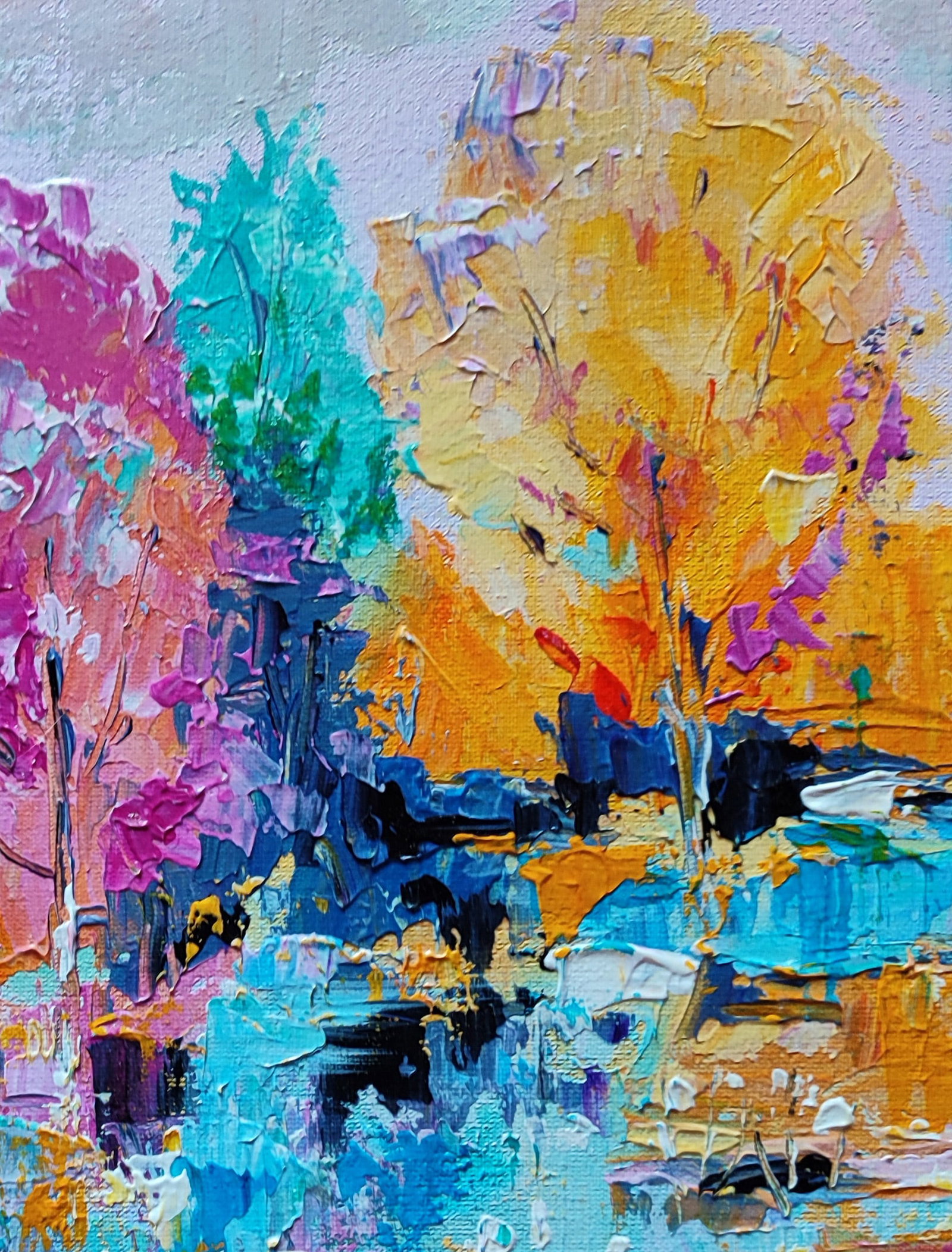 Acrylic painting Mirroring nature Olena Kirik - 3