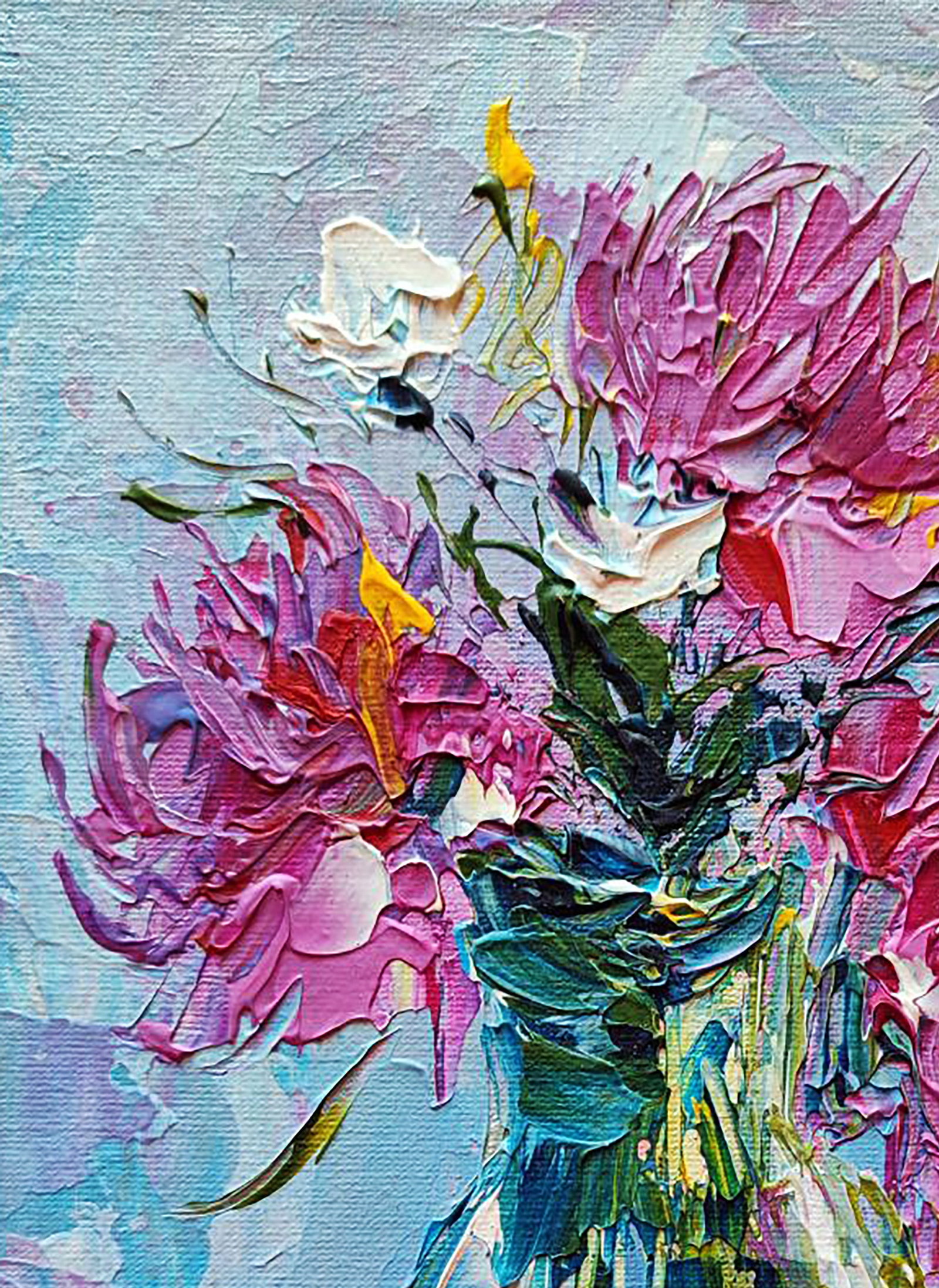 Acrylic painting Exquisite chrysanthemums Olena Kirik - 2